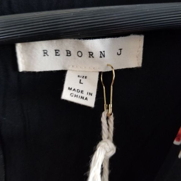 Reborn J black floral midi dress - Picture 4 of 8